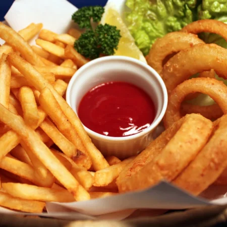 With Fries Or Onion Rings